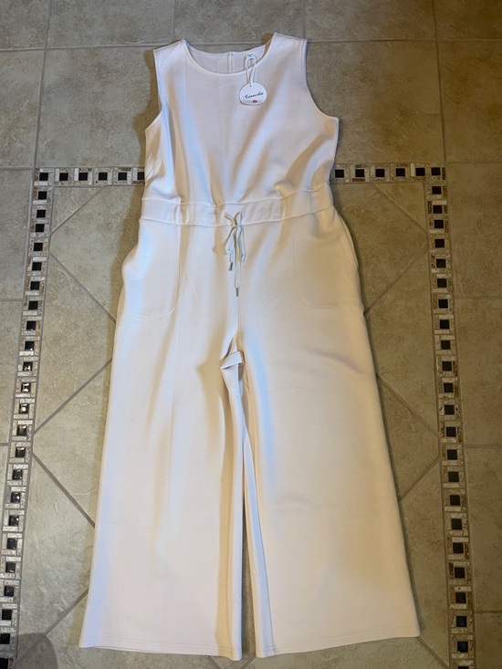 Caracilia Pants - Caracilia Sleeveless Wide-Leg Jumpsuit in Light Beige XXL NWT